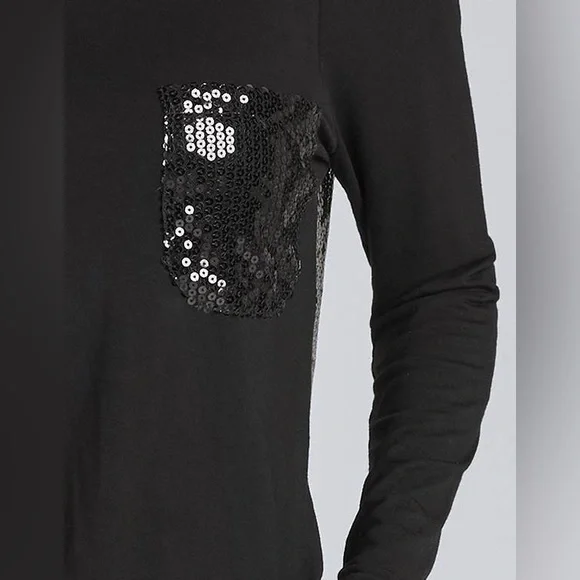 💓Firm Price💓 no offer will be sent out 🙏🙏Sequin Back Top black color size XS - Picture 5 of 7